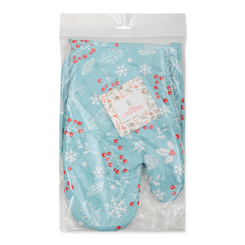 Прихватка Традиция Рукавица НГ стеганная шишки голубые