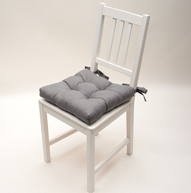 Сидушка на стул с завязками "Уютный дом" 40*40 см  Саржа Серый