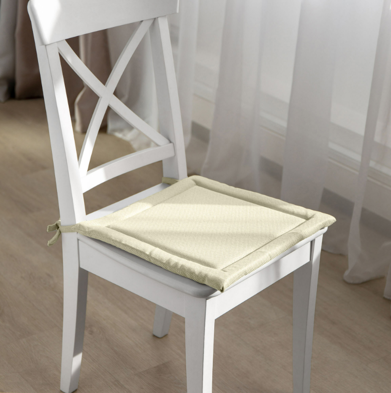 Подушка на стул "Рогожка" крем
