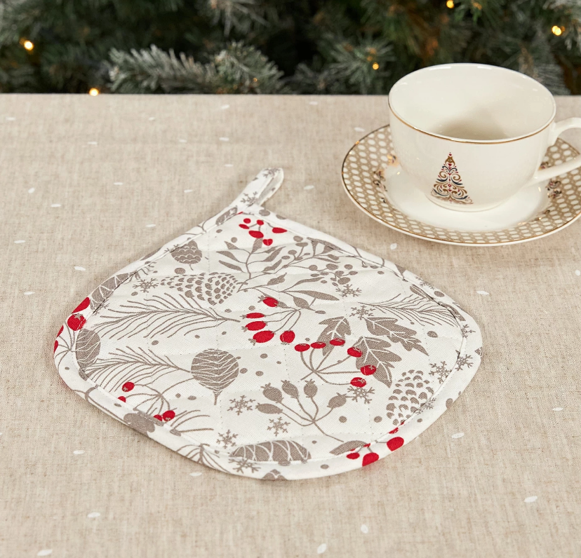 Прихватка Традиция НГ зимняя рябина 20х20 см.