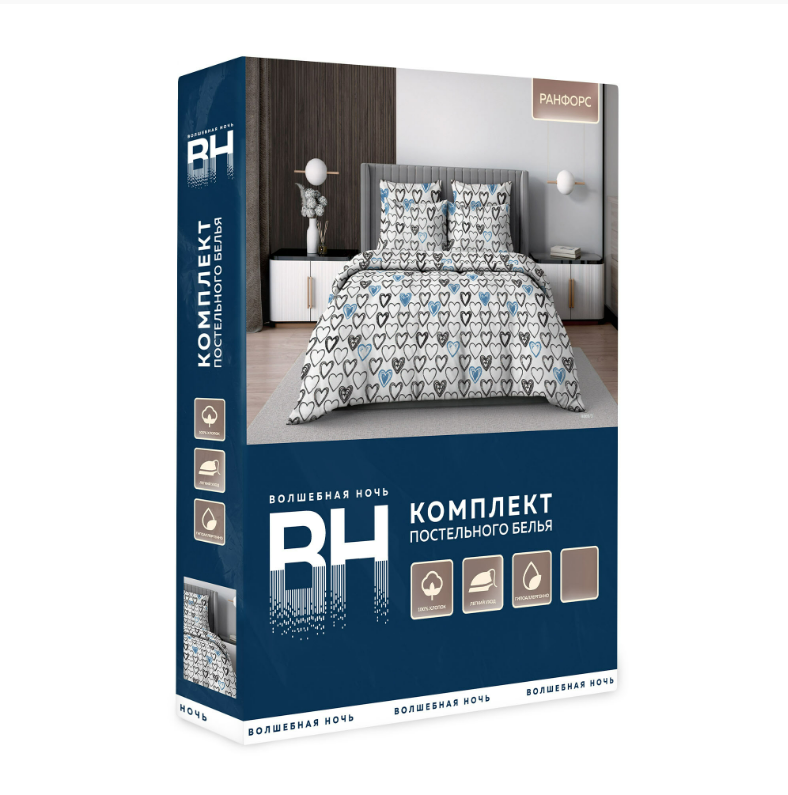 Постельное белье "Cold heart", ранфорс Волшебная ночь евро