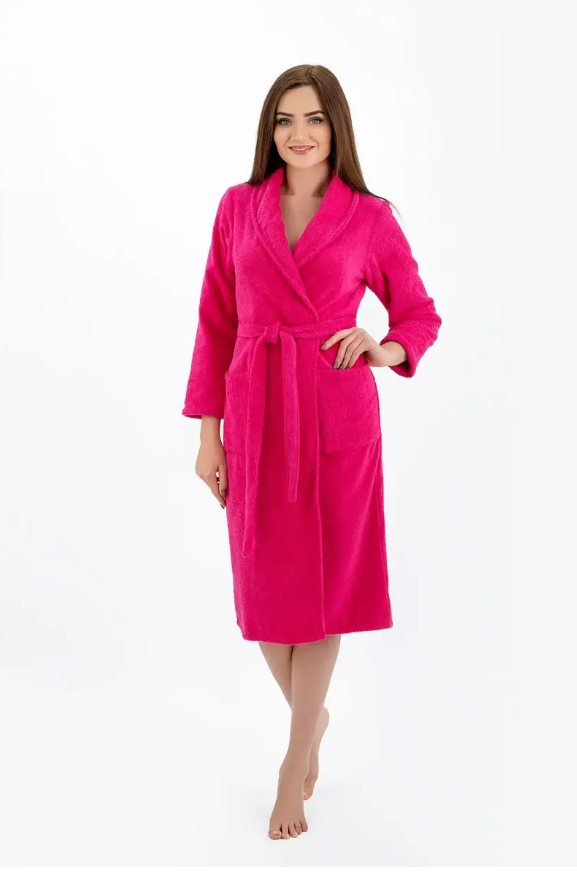 Халат махровый женский малина 46 р-р