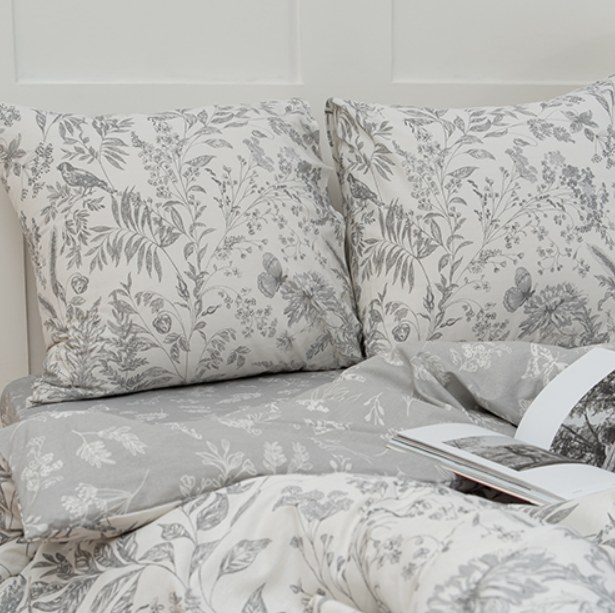 Простыня поплин Премиум  1,5-спальная (150х217 см,) Флора