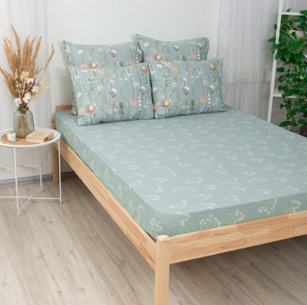 Простыня поплин Премиум на резинке  160*200*20 см Санса