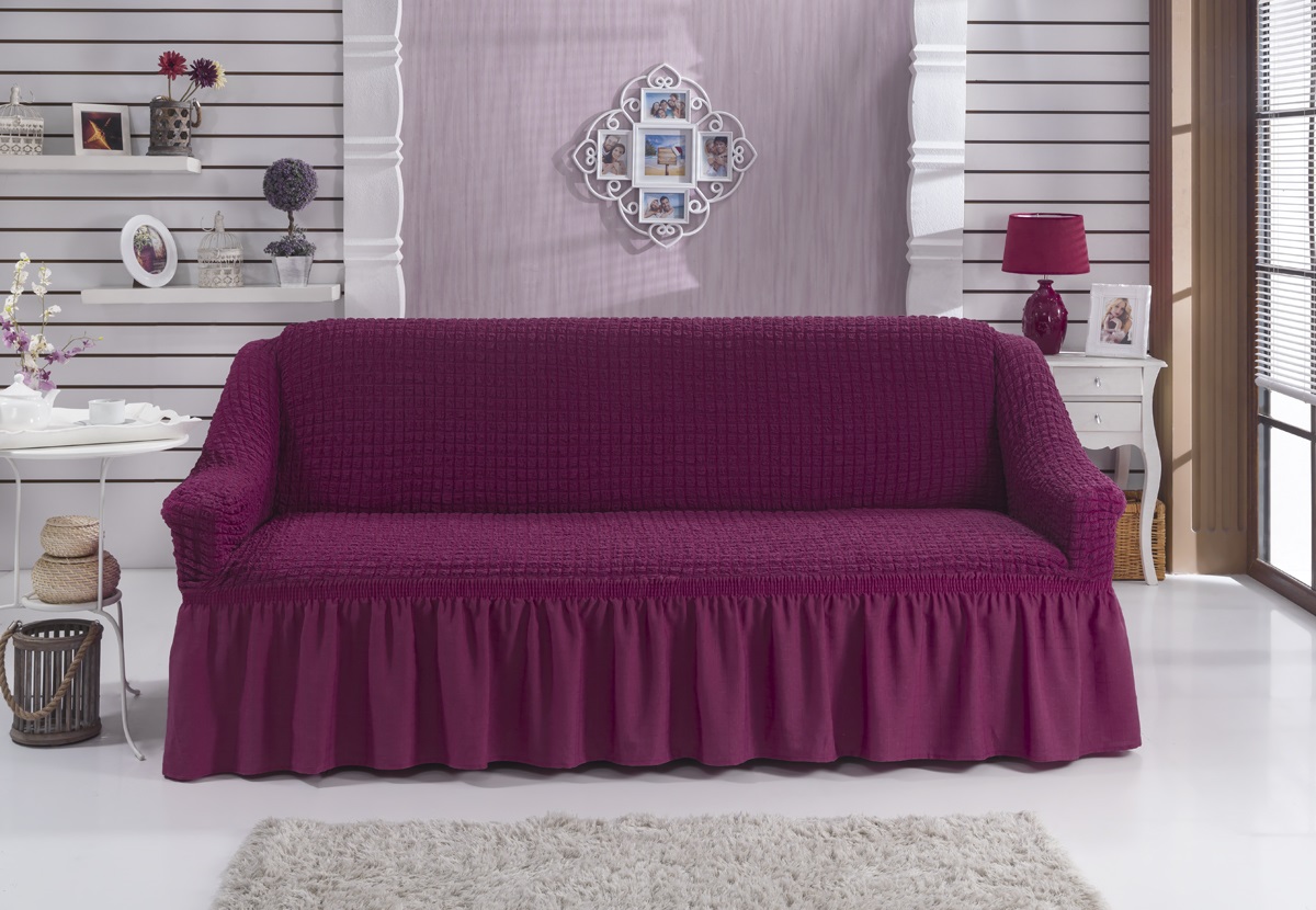 Чехол на диван "Болсен" трёхместный светлая лаванда
