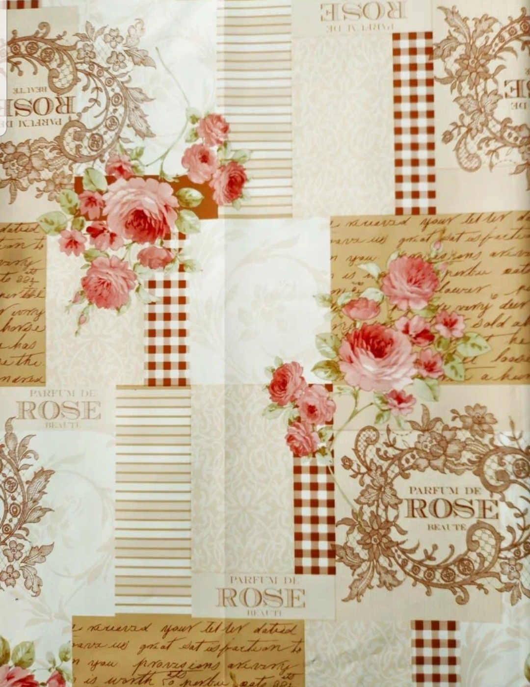 Скатерть ПВХ на нетканой основе 140*220 см роза