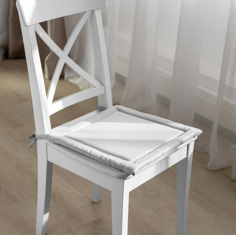 Подушка на стул "Рогожка" дымка