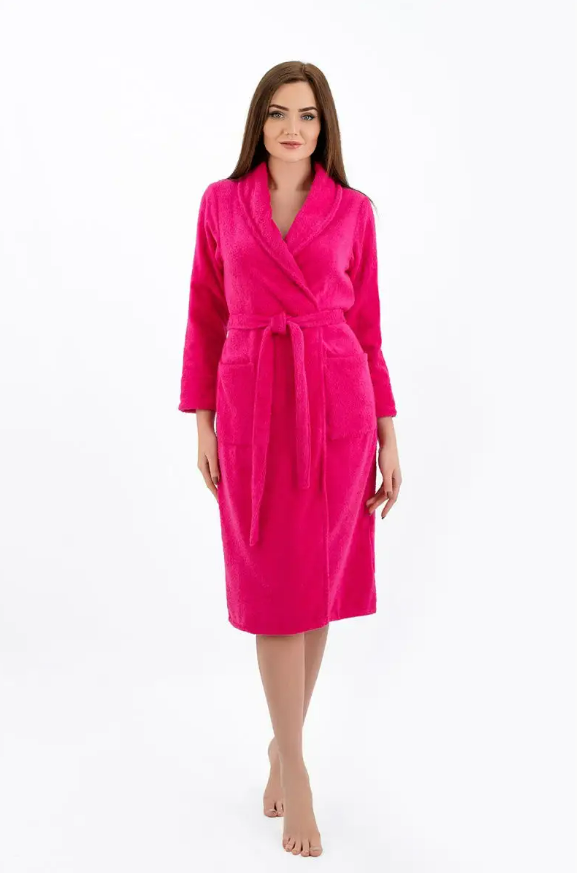 Халат махровый женский малина 48 р-р