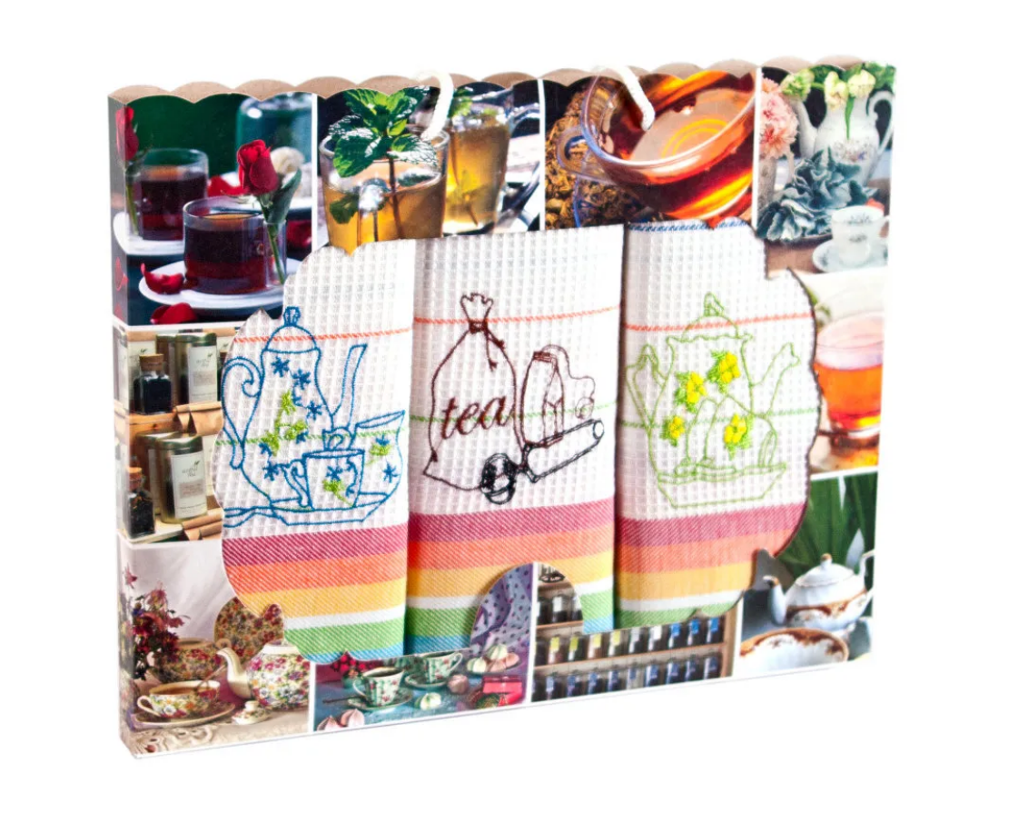 Набор кухонных полотенец вафля 33*60-3шт. Чаепитие