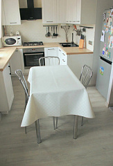 Скатерть ПВХ на нетканой основе 140*220 см белая