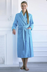 Халат махровый женский голубой 52 р-р