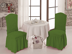 Чехлы на стулья &quot;Карна&quot; с юбкой зелень (2 шт)