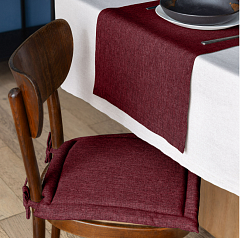 Подушка на стул "Рогожка" бордо