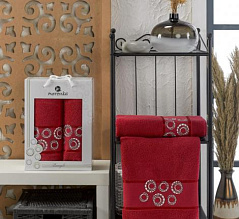 Комплект махровых полотенец Мерзука (50х90 см-1, 70х140 см-1) Красный