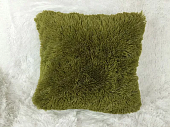 Наволочка меховая под плед 50х50 см зелень (травяной)