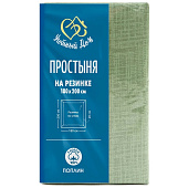 Простыня поплин Премиум на резинке  180*200*20 см ментол меланж