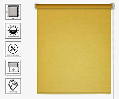 Рулонная штора проницаемая 42*150 см (40*160 см ) желтая