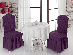 Чехлы на стулья &quot;Карна&quot; с юбкой фиолетовый (2 шт)