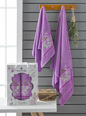 Комплект махровых полотенец Папилон (50х90 см-1, 70х140 см-1) фиолетовый