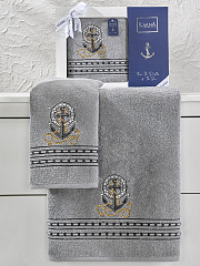 Комплект махровых полотенец MARIN (50х90 см-1, 70х140 см-1) серый