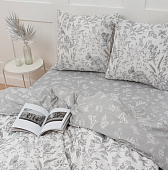 Простыня поплин Премиум  1,5-спальная (150х217 см,) Флора