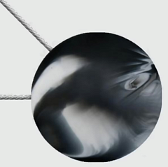 Магнит "Агат" на тросе №70 бело-черный