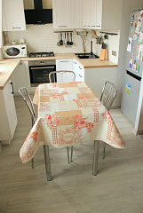 Скатерть ПВХ на нетканой основе 140*220 см роза