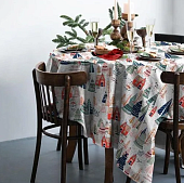 Скатерть Рогожка 145*180 см НГ декор. Новогодний лес