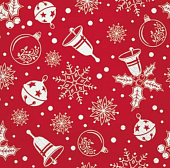 Скатерть Рогожка 145*180 см НГ декор. Снежинки красные